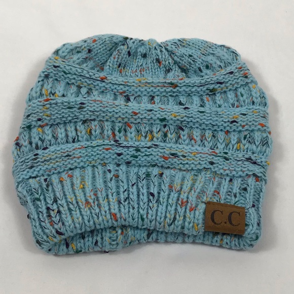 Women's C.C. Messy Bun Beanie (Select Colors) NEW - Picture 3 of 7